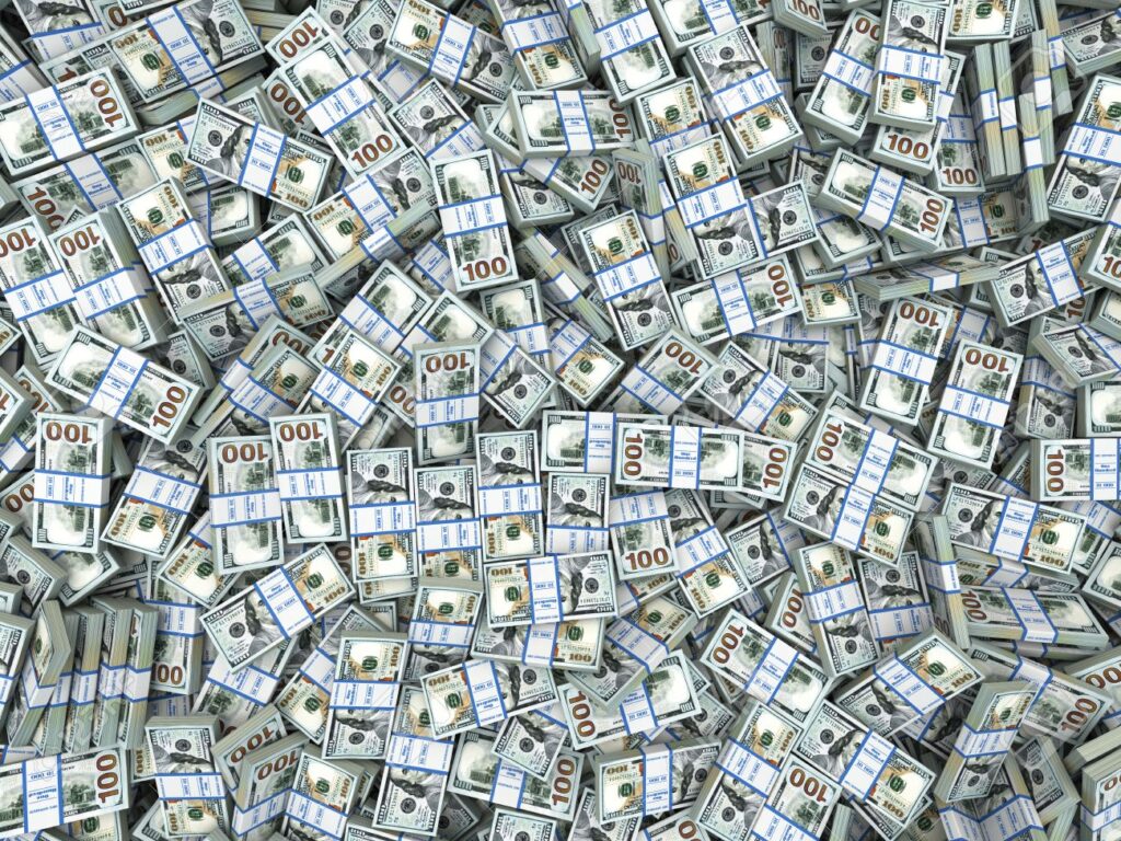 A picture of lots of money that resembles a good business decision. 
