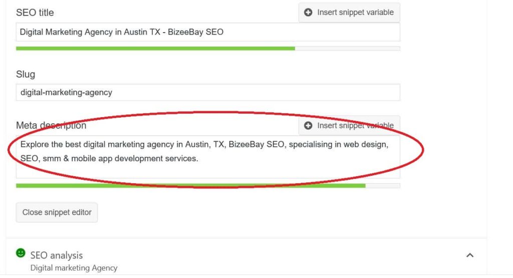 Meta description of SEO agency in Austin