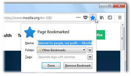 bookmarking page