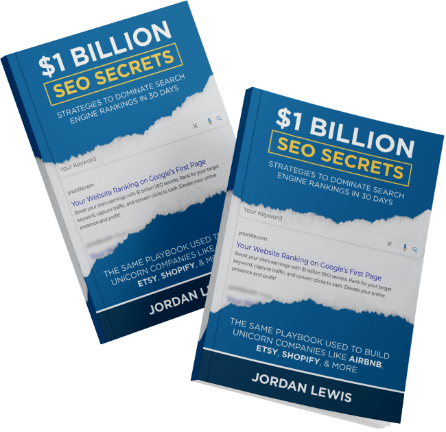 Cover of the $1 Billion SEO Secrets playbook offering proven strategies for business growth.