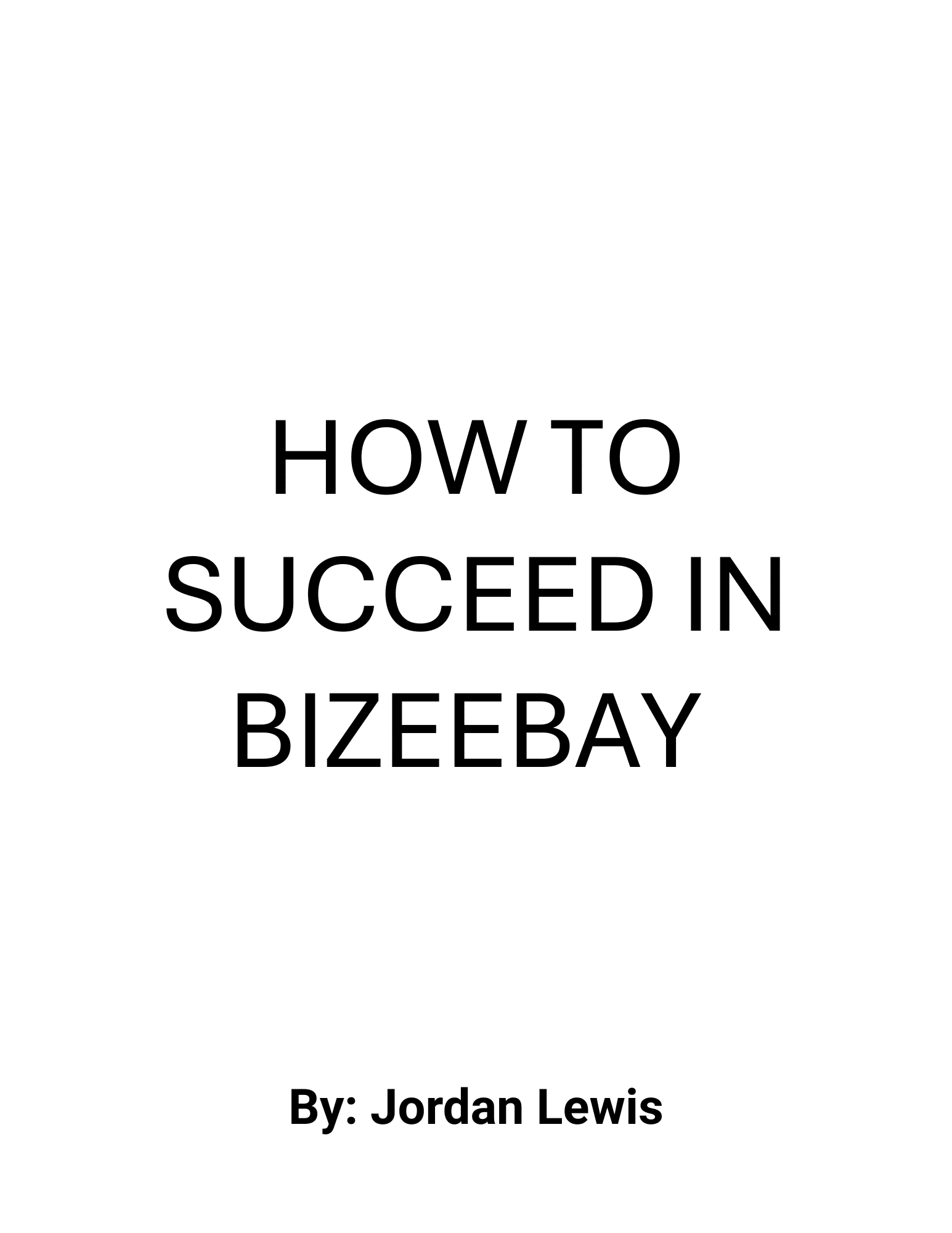 BizeeBay Employee Handbook Cover Page